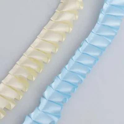 2.5 سنتيمتر من جانب واحد البوليستر لوتس ليف مطوي الدانتيل الملابس تنورة تنحنح دمية DIY بها بنفسك الحرفية قبعة الإكسسوار في المخزون