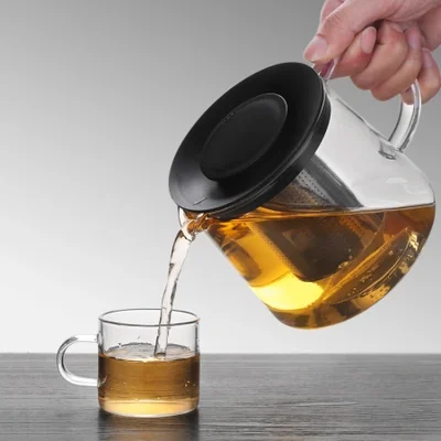 Heat-resistant high borosilicate glass teapot, straight-fire teapot for black tea, heating and filtering tea sets, and tea brewing utensils
