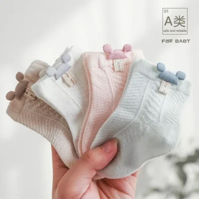 Newborn socks, summer thin, boneless, super cute mid-calf socks for babies, 0-6 months old, wholesale for infants