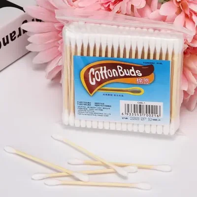 مسحات قطنية صحية ممتازة، مجموعة 100 قطعة، مسحات قطنية عالية الجودة برأسين، مسحات قطنية للمكياج للاستعمال مرة واحدة، مسحات قطنية، أدوات مكياج