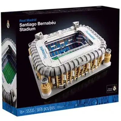 Old Trafford, Barcelona Camp Nou, Barcelona fans, Santiago Bernabeu Stadium, La Liga football stadium building blocks