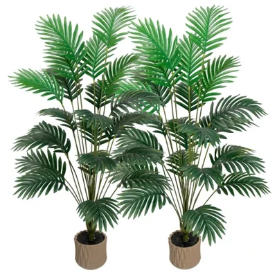 Cross-border artificial green plants, Chrysalidocarpus lutescens, palm leaf potted plants, indoor and outdoor home decoration, iron leaf artificial tree bonsai