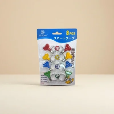 مجموعة مشابك خرطوم شد يدوية مكونة من 8 قطع، عالمية لأنابيب المياه وأنابيب الهواء، تثبيت سريع وخالي من الأدوات