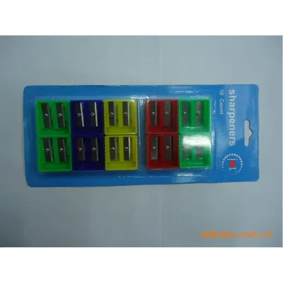 مبراة أقلام رصاص، مبراة أقلام رصاص ذات فتحات كبيرة وصغيرة، مبراة أقلام كرتونية، صندوق مبراة أقلام بلاستيكية، بطاقة شفط