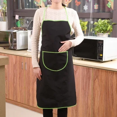 مئزر فرك يدوي بسيط على الطراز الكوري الجديد، مقاوم للأوساخ، مئزر مهدب، طبخ المطبخ، مئزر مقاوم للبقع ومقاوم للزيت، طباعة الإعلانات والبيع بالجملة