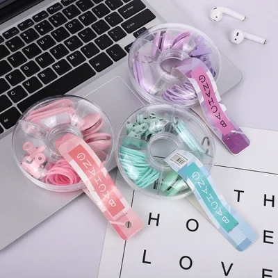 سلسلة مفاتيح مجمعة بمشبك رأس مستدير ملون على طراز Ins عبر الحدود، مجموعة إبداعية من شريط مطاطي بإبزيم مغناطيسي ملون