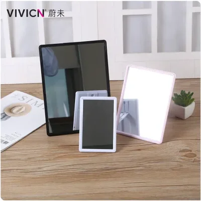 【 Weiwei 】 مرآة مكياج محمولة، مرآة مسكن بسيطة، مرآة قابلة للطي، ضوء ملء السفر، مرآة سطح المكتب المحمولة، مرآة بسيطة