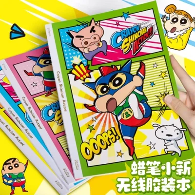 دفتر ملاحظات أصلي من Crayon Shin-chan للكتابة الإبداعية، كتاب تدريب ناعم لطلاب المدارس الابتدائية والثانوية، قرطاسية نسخة إلكترونية أصلية
