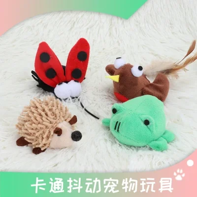 دمى حيوانات أليفة قطيفة تصدر أصواتًا ومتينة للعض، ألعاب للكلاب الصغيرة، ألعاب حيوانات أليفة محاكاة تفاعلية للطيور والقطط، معتمدة من الشركة المصنعة