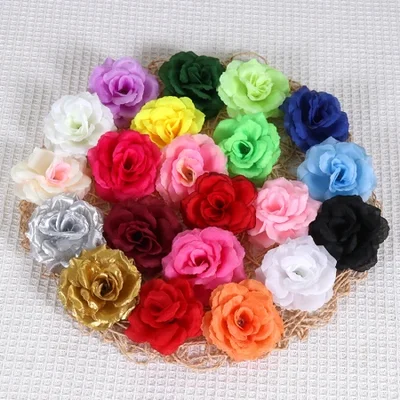 Wholesale of 8CM simulated rose heads, wedding flower wall decoration, green plant flower arrangement, Halloween headwear, silk fabric rose garden decoration