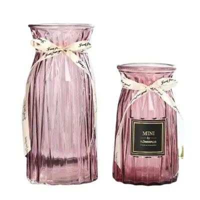 A large, creative, transparent, water-cultivated glass vase for the living room, a simple, lucky bamboo, dried flowers, cross-border