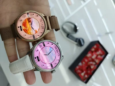 AEMAI RM19 mini Smart Sports Women's round Watch for making and receiving calls, heart rate and blood pressure detection, 2 silicone sports straps with accessories