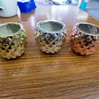 Ceramic succulent small POTS, electroplated ceramic craft flower POTS, South American style ceramic flower POTS