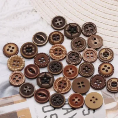 Factory direct supply wholesale of imitation wood shirt buttons, round cardigan shirt decorative buttons