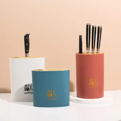 Bamboo and wood cover knife rack, simple knife storage rack, multi-functional storage rack for household kitchenware, kitchen knife rack, knife seat