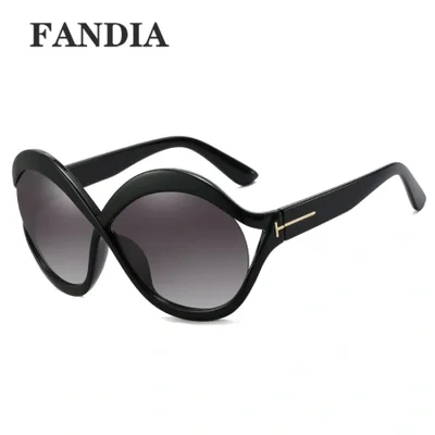 95368 نظارات شمسية جديدة ذات إطار كبير حصرية عبر الحدود للنساء، نظارات شمسية UV400، نظارات شمسية للحماية من الأشعة فوق البنفسجية