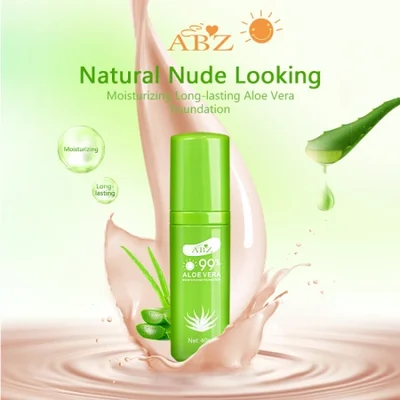 كريم أساس ABZ المضاد للأكسدة Aloe Vera Moisturizing، الأكثر مبيعًا في التجارة الخارجية، يقدم تأثير مكياج طبيعي عاري.