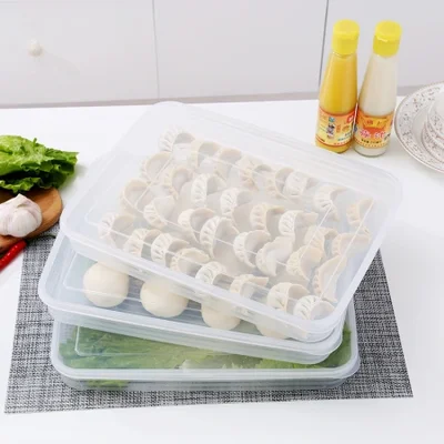 صندوق تخزين زلابية كبير الحجم بدون حجرات، زلابية مجمدة، غير لاصقة، غطاء محكم الغلق، صينية زلابية قابلة للاستخدام في الميكروويف