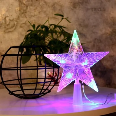 LED Christmas tree lights, illuminated star light strings, five-pointed star Christmas tree ceiling lights, festival decorations