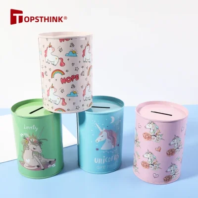 العلامة التجارية المملوكة ذاتيًا DME017 حصالة على شكل وحيد القرن كرتونية، حصالة خاصة للأطفال، تصميم لطيف، فقط في الداخل، لا خارج