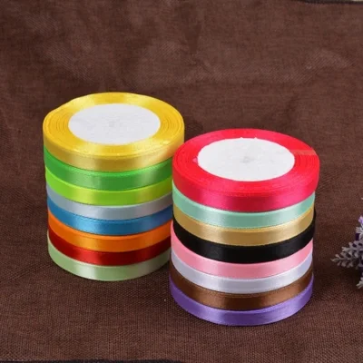 مبيعات المصنع مباشرة من شريط الساتان الملون البوليستر بعرض 1 سم شريط الزفاف هدية شريط التعبئة والتغليف شريط الويب بالجملة