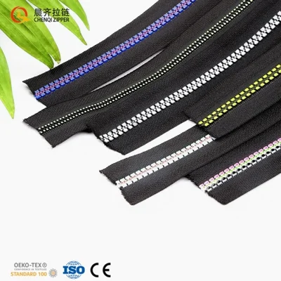 8# aircraft tooth oil, colorful fashionable cotton-padded jacket, down jacket, fashionable bag, personalized customization, changeable pull TAB