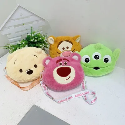 Wholesale cute plush children's bags 2022 new style cartoon bear doll single-shoulder crossbody bag, female student mobile phone bag