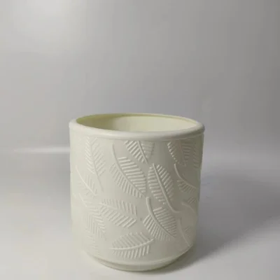 A unique Nordic handcrafted flowerpot with embossed ice-crack glaze tail, a single ceramic designer's Phalaenopsis green plant flower vase