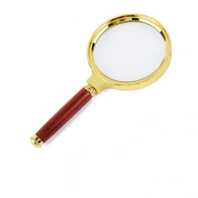 Factory direct sales wooden handle magnifying glass 80mm high magnification handheld reading portable magnifying glass, suitable for the elderly and students to read