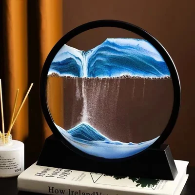 Creative hourglass and flowing sand painting ornaments, living room table, wine cabinet decoration, office furnishings, housewarming glass handicrafts
