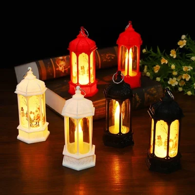 الأمازون هالوين LED سداسية العناصر الزخرفية فانوس الرياح الصغيرة، ترتيب مشهد مهرجان الأشباح، مصباح اللهب المحمولة بالجملة