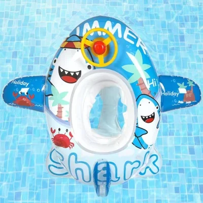 Manufacturer's in-stock children's bear airplane boats, children's cartoon swimming rings, shark airplane boats, mounts, seat rings, babies