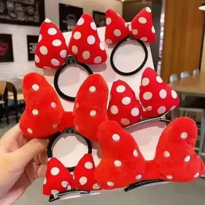 Jiarui Baby's 2022 new hairpin, a popular style with a big red bow tie and a children's hairpin band