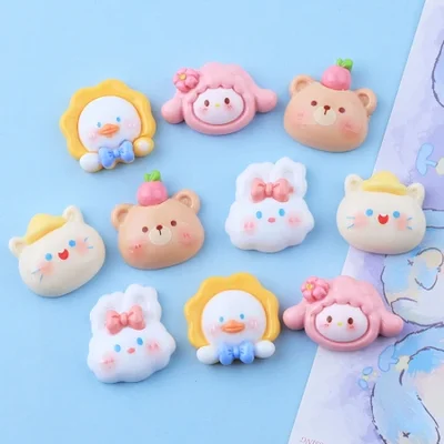 حيوانات صغيرة لطيفة غراء كريمي، مواد حافظة هاتف محلية الصنع، مغناطيس الثلاجة، إكسسوارات، أجزاء من الراتنج بالجملة