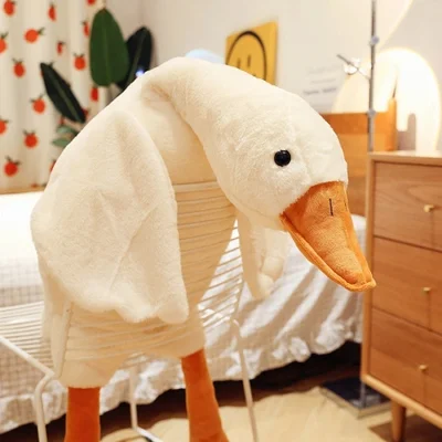 Internet-famous white goose plush pillows, dolls, plush toys, doll pillows, wholesale gifts at stalls, big goose toys, panda plush dolls, pillow covers
