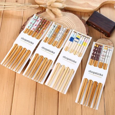 Customized Nan bamboo Japanese-style tableware, wooden chopsticks, restaurant household bamboo and wooden chopsticks set, gift box