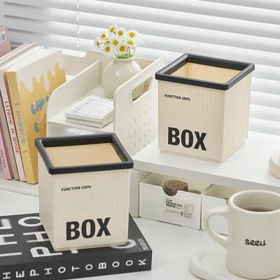 J06-6869 حامل أقلام مكتبي ذو سعة كبيرة، دلو تخزين سطح المكتب متعدد الوظائف، صندوق تخزين أقلام مستحضرات التجميل الراقية