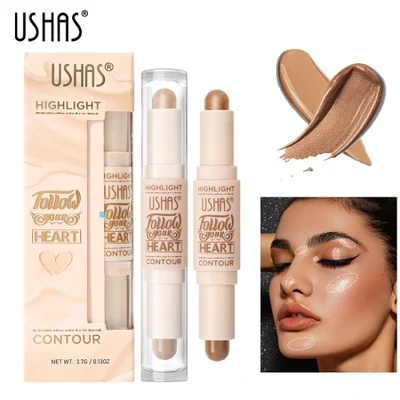 USHAS Cross-border Amazon 2-in-1 Highlighter Contouring Stick Concealer Stick Natural Glow Highlighter Powder