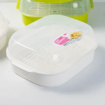 Microwave heating steamer box, steamer with lid, plastic steamer drawer, large-capacity, food-grade, high-temperature resistant, factory direct sales