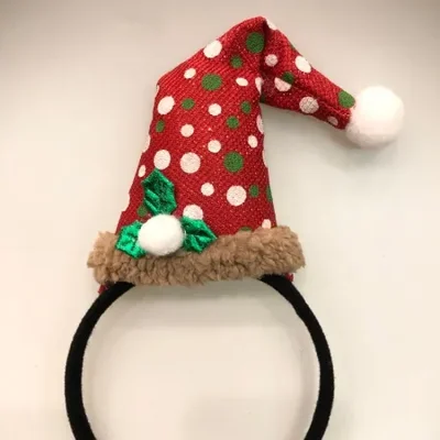 عصابات رأس عيد الميلاد، عصابات رأس قرن الوعل، عصابات شعر عيد الميلاد، الأطفال والكبار، قبعات قطنية منقطة من الحرير اللامع، عصابات رأس، مستلزمات وديكورات عيد الميلاد للحفلات، مبيعات المصنع مباشرة