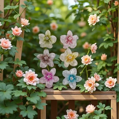 Succulent plant potted plant set, indoor green plants and flowers, small plants for fresh decoration, potted plants, flowerpots for balcony greening