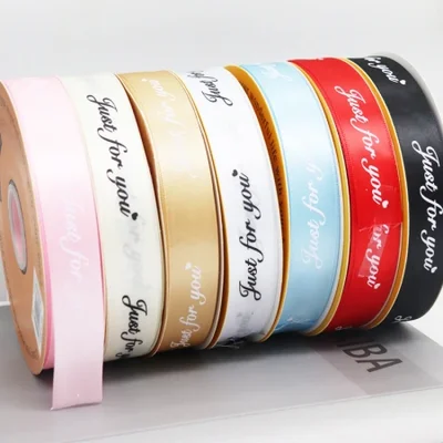 2.5cm polyester ribbon justforyou English silk ribbon flower bouquet decoration gift box 40 yards packaging ribbon