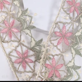 جديد العرقية نمط التطريز للذوبان في الماء الدانتيل الرجعية جوفاء لونين الملابس والاكسسوارات