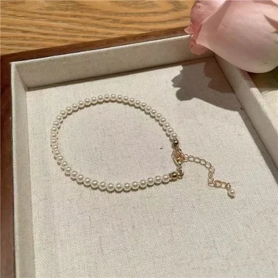 3 مللي متر من حبوب الدخن الطبيعية في المياه العذبة سوار من اللؤلؤ الناعم للنساء S925 سوار من الفضة فائقة النعومة من اللؤلؤ ذهبي صغير مكدس