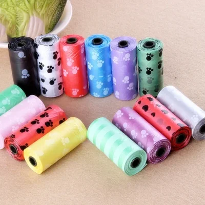 مستلزمات تنظيف الحيوانات الأليفة، أكياس بلاستيكية للحيوانات الأليفة، آثار أقدام مطبوعة، أكياس قمامة للحيوانات الأليفة، أكياس قمامة لجمع فضلات الكلاب