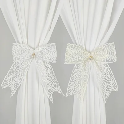Curtain straps, lace butterfly ties, tie straps, light luxury French handmade gauze curtains, beautiful binding ropes, curtain buckles, binding curtains, bride's headwear, bride's accessories, hair ties, hair ties