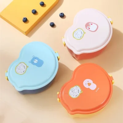 Cute little chicken children and students cartoon portable lunch box, food-grade PP microwave bento, snack box, salad box