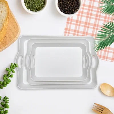 Factory direct sales of thickened rectangular anti-slip bread and fast food trays, cafeteria plates, KFC and hotel plastic trays
