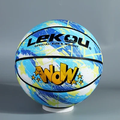 Moisture-absorbing, cool student basketball, autumn fresh boy gift, graffiti blue ball, standard sports ball, training ball