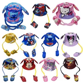 قبعة أنيمي ستيتش سانريو كلو إم سبايدر مان تيكتوك للأطفال، وسادة هوائية، آذان متحركة، قبعة صياد السمك